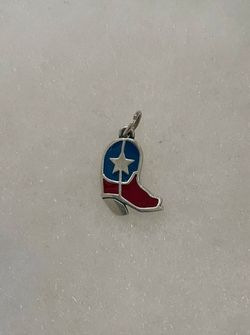James Avery Retired Silver & Enamel Lonestar Boot Charm