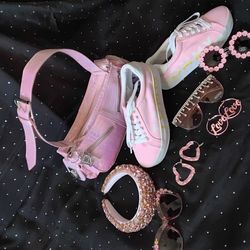 Brand New Tommy Hilfiger Pink Logo Stack Tennis (Size  7 medium)