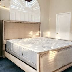 Cal King Bed Frame  & Mattress 