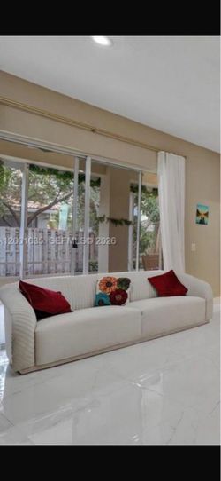 White velvet sofa