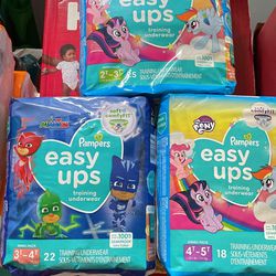 $22 For All 3 Easy Ups Pampers Training Underwear 2t-5t Brand New 
