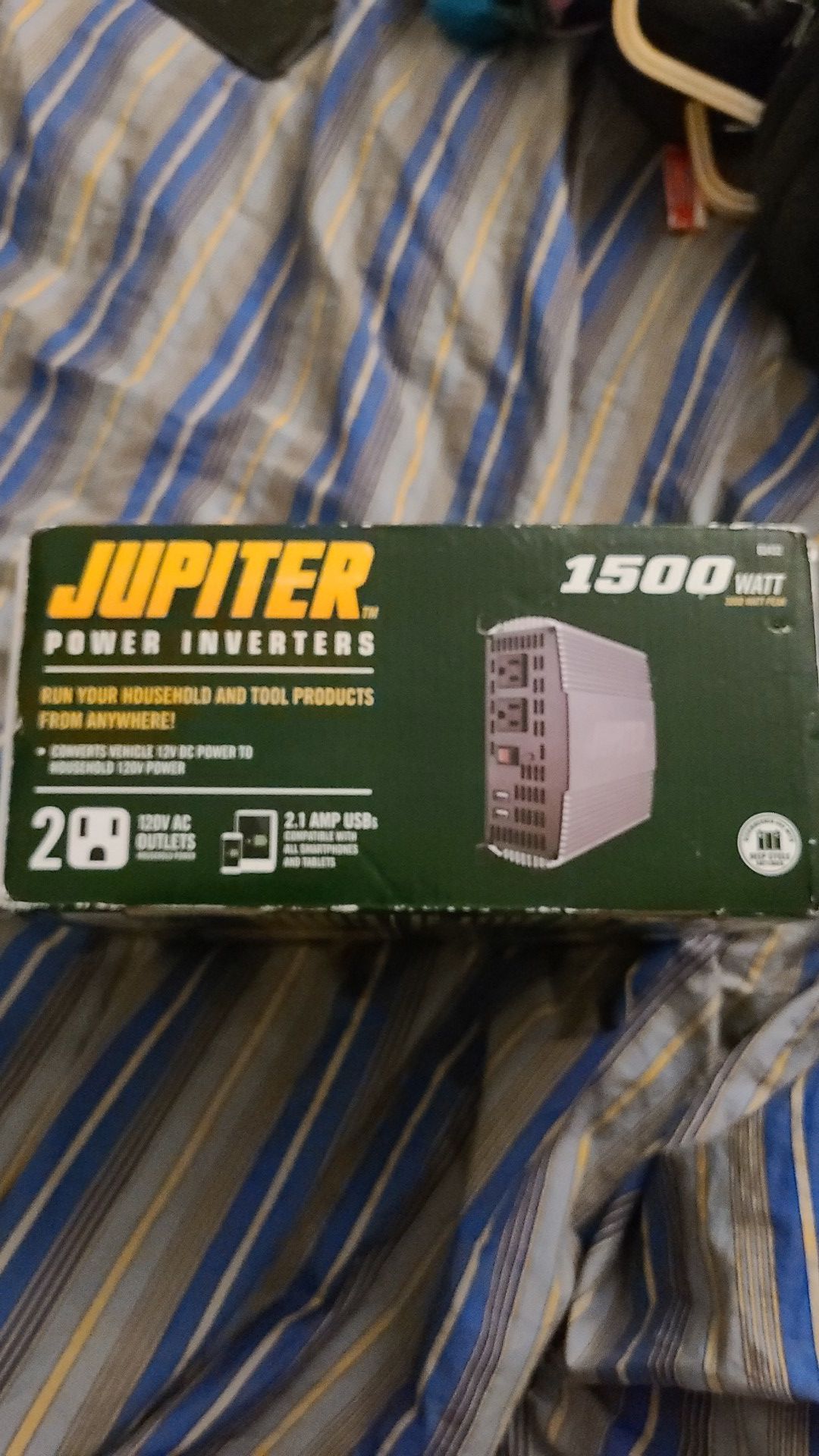 Jupiter power inverter 1500 watt 3000 watt peak and its brand spanking new in the box. Never been used.
