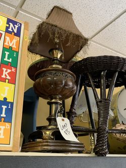 Brass table lamp free shade