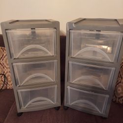 2 Matching Storage Containers On Wheels 