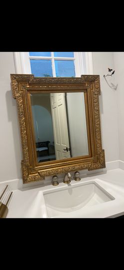 Mirror And Frame  Gold  Good Condition 