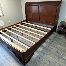 Solid Wood Queen Sleigh Bed Frame