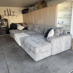 FAUX FUR OVERSIZED COUCH 15 FT!