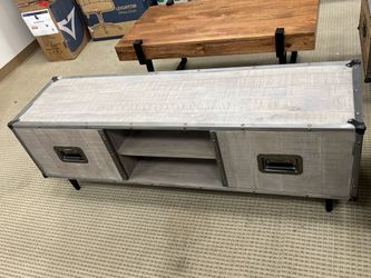 Media Console TV Stand - Industrial Style - Weathered Wood - New
