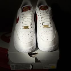 Nike Air Force 1 '07 White Gym Red Gold 