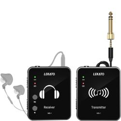 LEKATO MS-1 Wireless in Ear Monitor System, 2.4GHz Stereo in-Ear Monitoring System with Wireless Transmitter Receiver Auto-Pairing, Wireless IEM for S