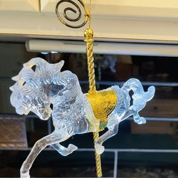 Pretty And Vintage Lucite Carousel Horse 
