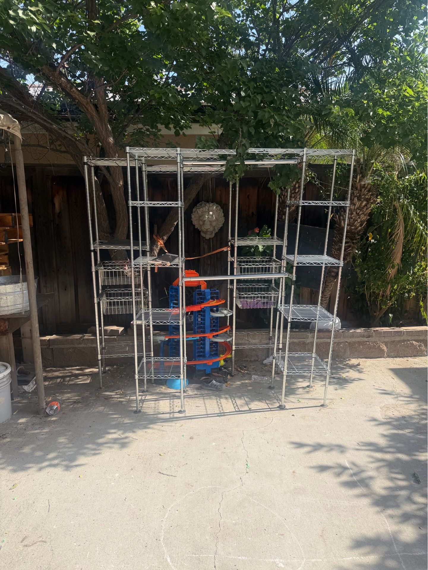 2 chrome metal shelving