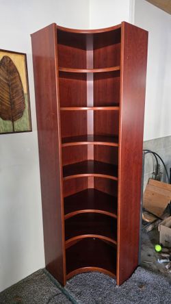 Danish Modern Cherry Wood Bookcases & Corner Shelf Set