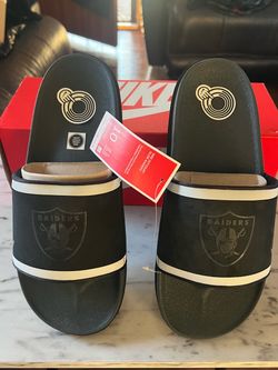 RAIDERS SANDALS LAS VEGAS RAIDERS NIKE NFL SANDALS