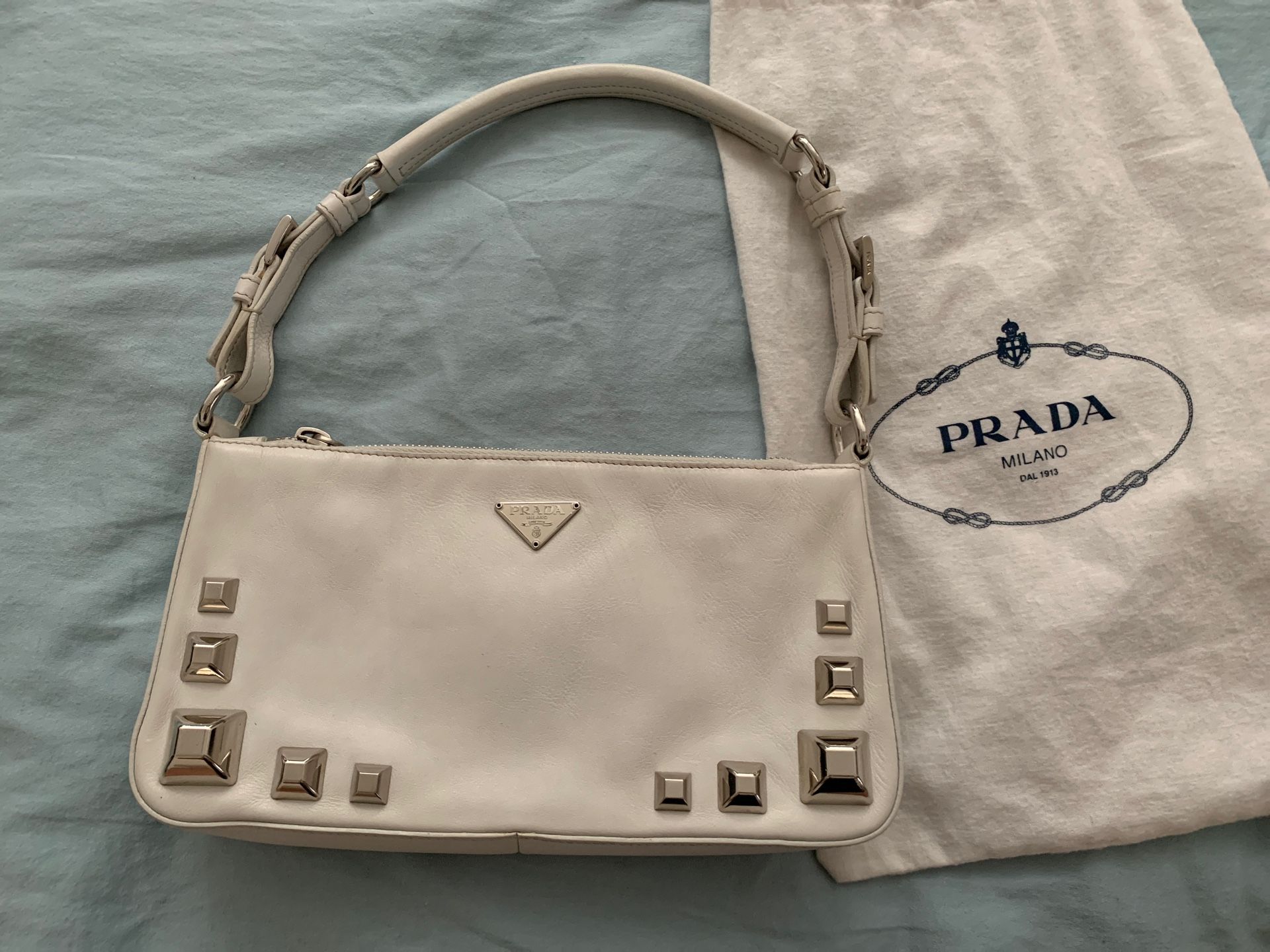 Authentic Prada white Leather bag