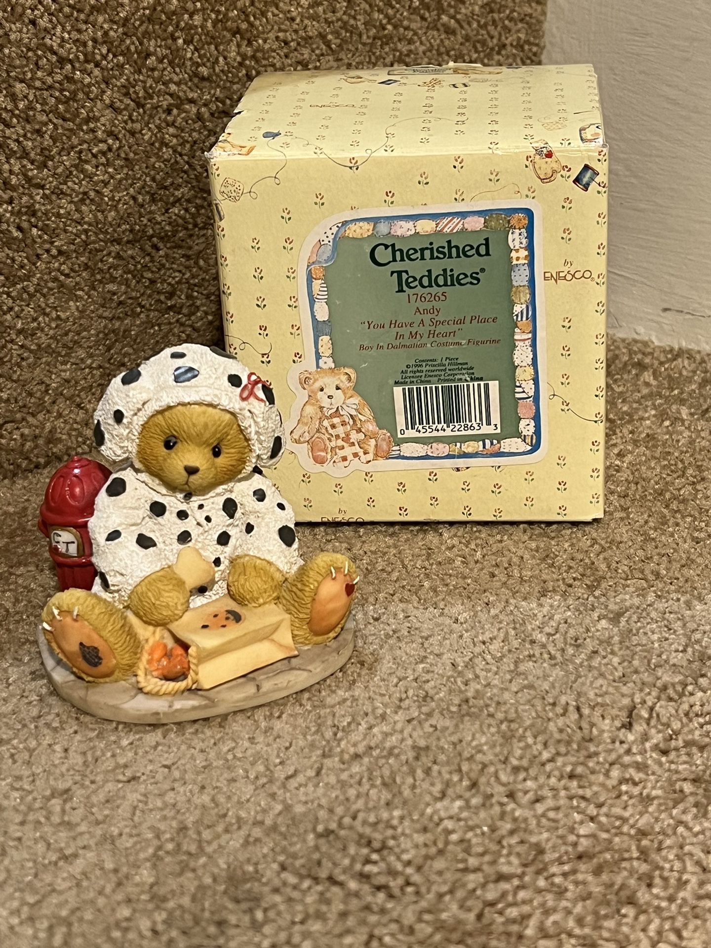 1996 Cherished Teddies Andy "You Have A Special Place In My Heart" Enesco 176265