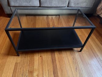 Glass Top Coffee Table with Lower Shelf