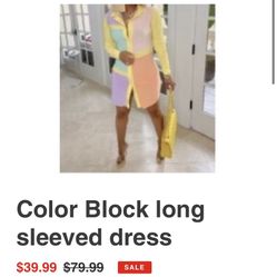 Color Block Dress Yellow And Pink Available 