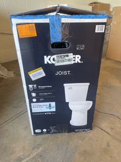 Joist 2-Piece Complete Solution 1.28 GPF Single Flush Elongated Toilet in White (Seat Included)