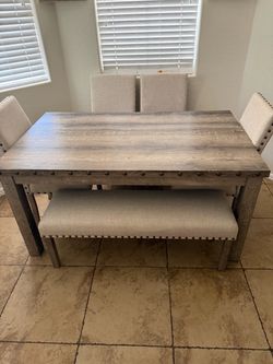 Beige 6piece Dining Table set