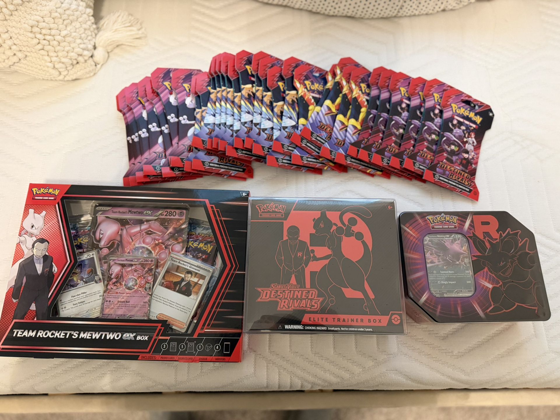 Destined Rivals Pokemon ETB, sleeves, tins.
