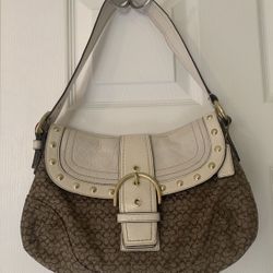Y2K Vintage Coach Signature Jacquard Shoulder Bag