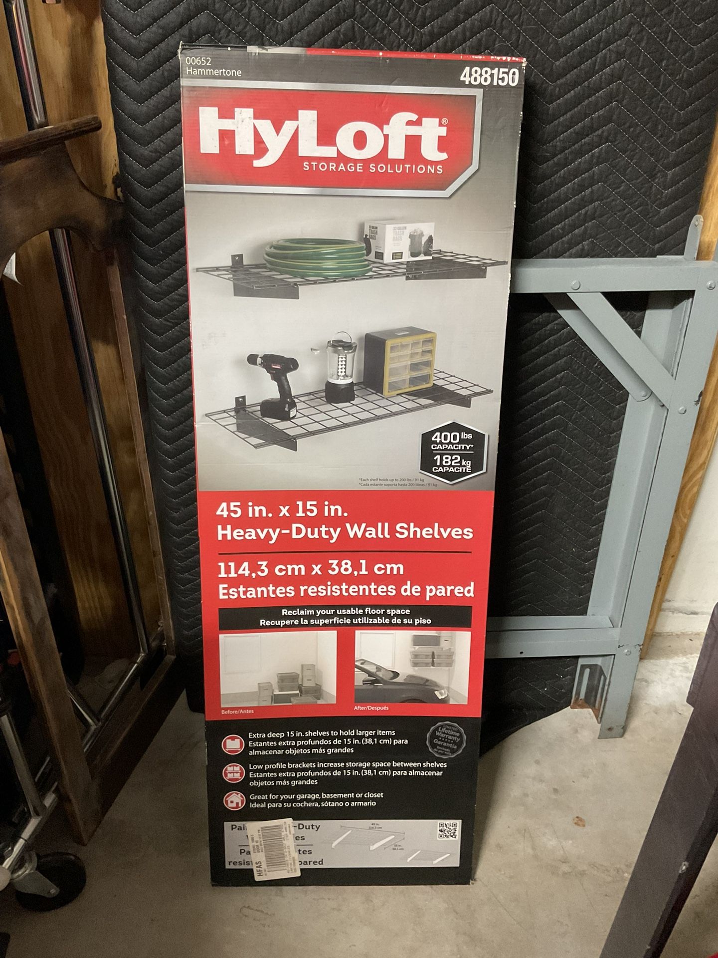 Hyland Heavy Duty Metal Garage Wall Shelves - Brand New Set Of 2 Unopened In Box