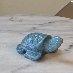 3" Approximately Blue Apatite Turtle Quartz Crystal 