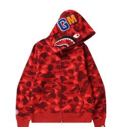 Red bape hoodie size L