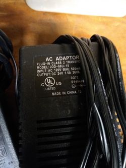 AC adapter plug-in class 2 transformer model JOD-66U-18
