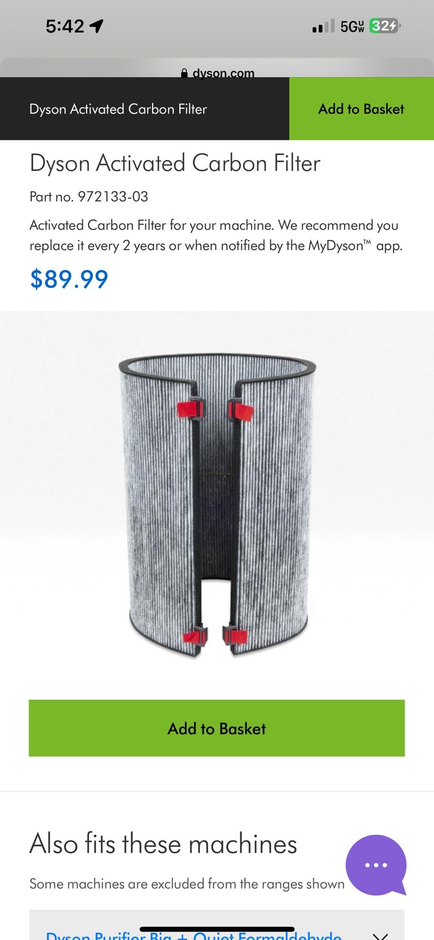 Dyson, Big Quiet Filter Replacement