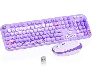 Purple Wireless Keyboard with Mouse! Brand new in box! See all pics!
