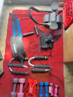 SMALL DUMBBELLS 1s 2s. 3s. 5s JUMP ROPE GLOVES BACK BRACE AB ROLLER
11525 S HALSTED/7111.S WESTERN
25$ CASH ONLY AS IS