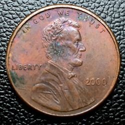 2000 Penny (wide A M) + Plating Blisters 