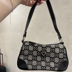 Black And Silver Heart Detail Bag