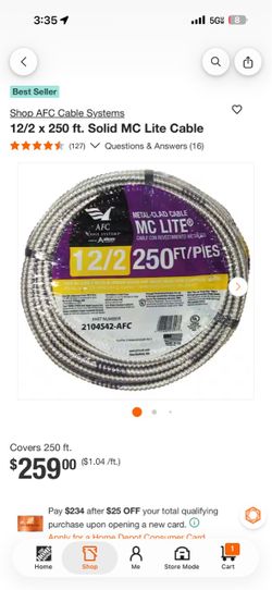 12/2 & 12/3 mc cable 250’ rolls