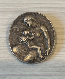 August First 1945 Swiss National Day Brass Lapel Pin Badge 