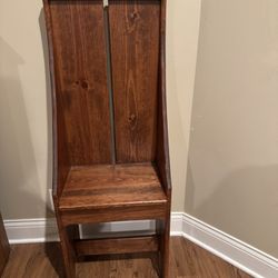 CUSTOM TALL WOODEN BENCH CHAIR- 