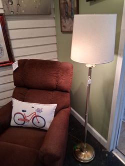 Floor Lamp with White Drum Shade