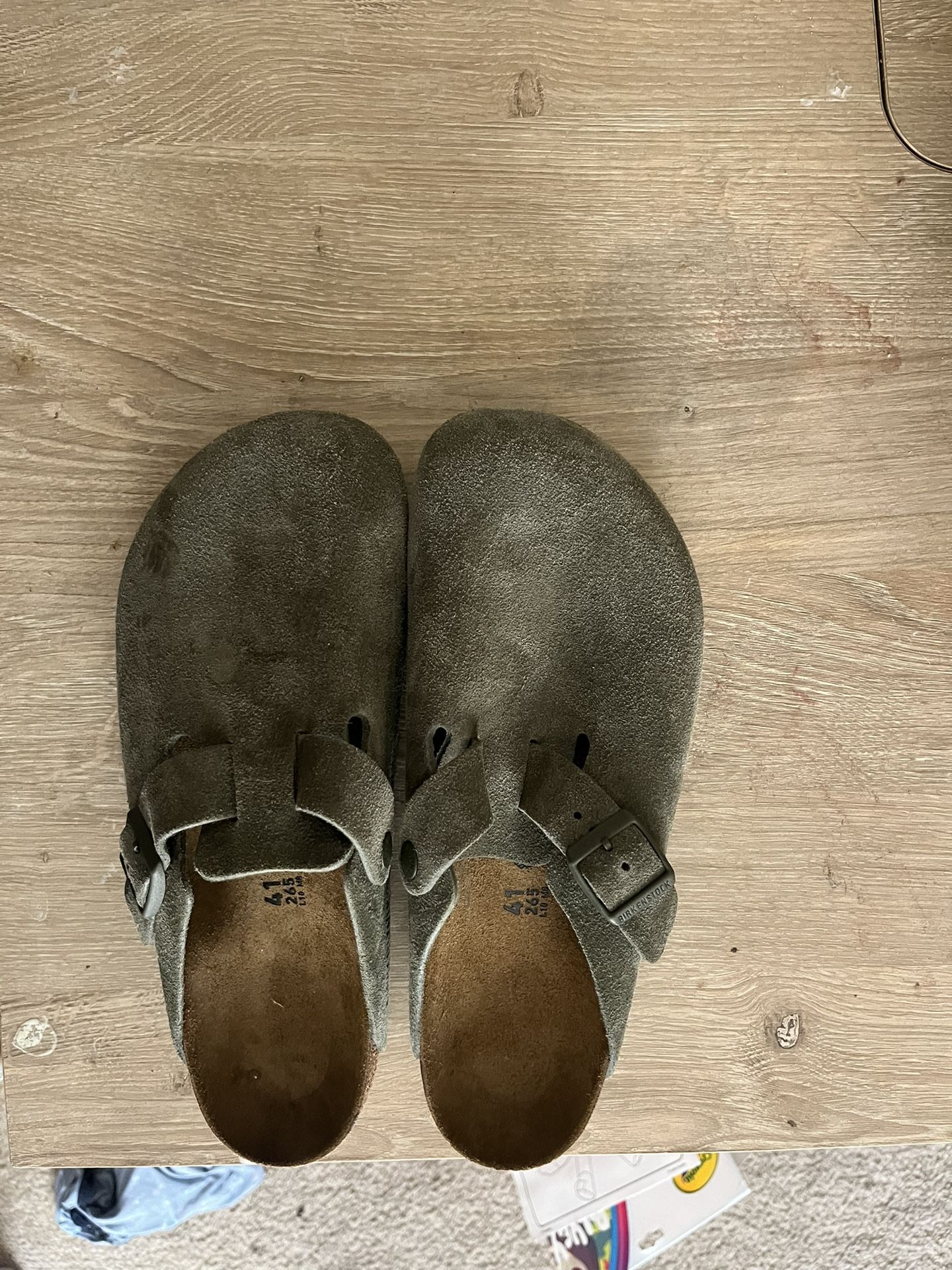 Double Green Birkenstock Clogs