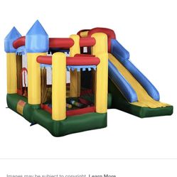 Inflatable Bounce House with Balls and Super Slide