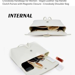 $10-Crossbody Handbags for Women - Vegan Leather Top Handle Clutch Purses with Magnetic Closure - Crossbody Shoulder Bag 
