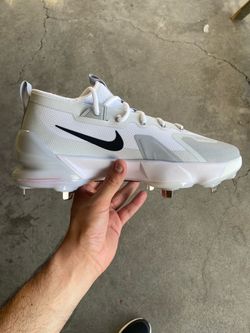 Nike Force Zoom Mike Trout 9 Elite Baseball Cleats White Grey Black Size 10.5