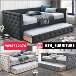 Twin Twin Grey Daybed With Orthopedic Mattress Included!!