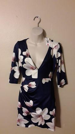 Dark blue with cream flowers