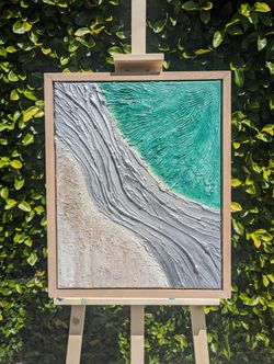 Original Abstract Textured Art on Canvas ( Frame Included)