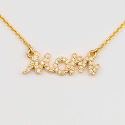 Mom Necklace 14k Gold 