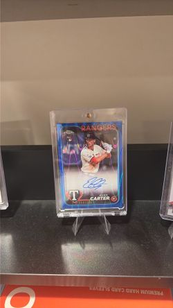2024 Topps Chrome - Rookie Autographs Evan Carter #RA-EC Blue Refractor /150...