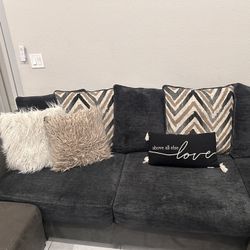 Barely Used Black Sectional