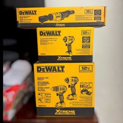 Dewalt cordless brushless 4-tool kit drill, impact driver impact wrench ratchet